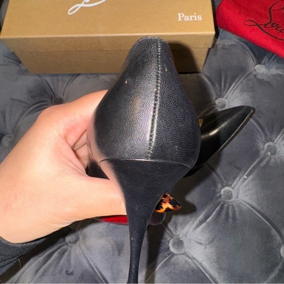 New Size 37 Christian Louboutin O Pigalle Plume 85 Nappa Black Heels - Picture 15 of 16